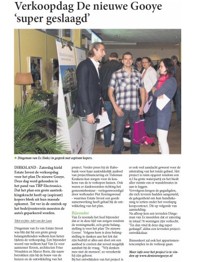 Succesvolle verkoopdag De Nieuwe Gooye - 